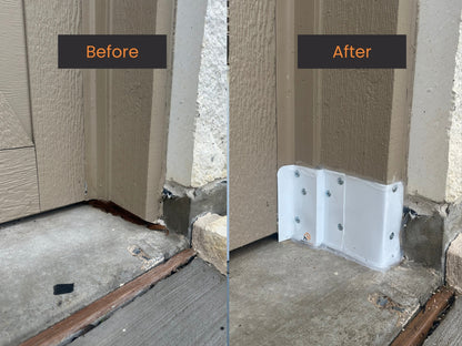 Before And After Garage lower corner pest shield