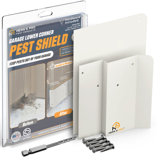 Hern's Pro Garage Lower Corner Pest Shield – Heavy-Duty Aluminum Armor | Fits 2x4, 2x6, 2x8 Jambs | Chew-Proof Metal | Complete Frame & Seal Protection | Made in USA | No Demolition Required