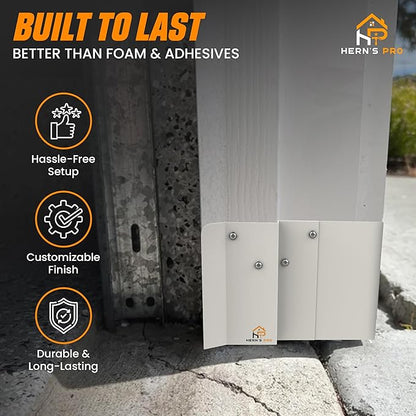 clean garage lower corner pest shield installation with 3 claims, hassle'free installation, customizable finish and durabel and long lasting 