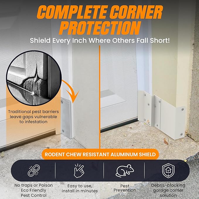 design that explain how the garage lower corner pest shield protects every inch where other products fail to get the job done